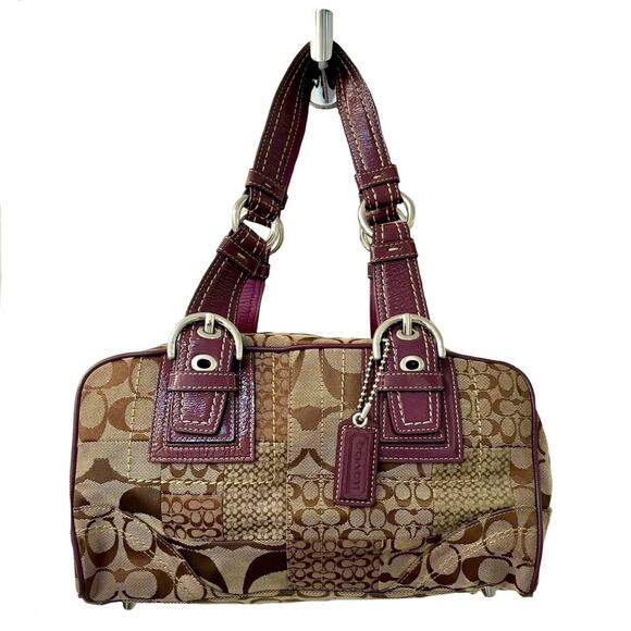 Coach Soho Signature Patchwork Shoulder Bag & Wristlet Set - Picture 2 of 8